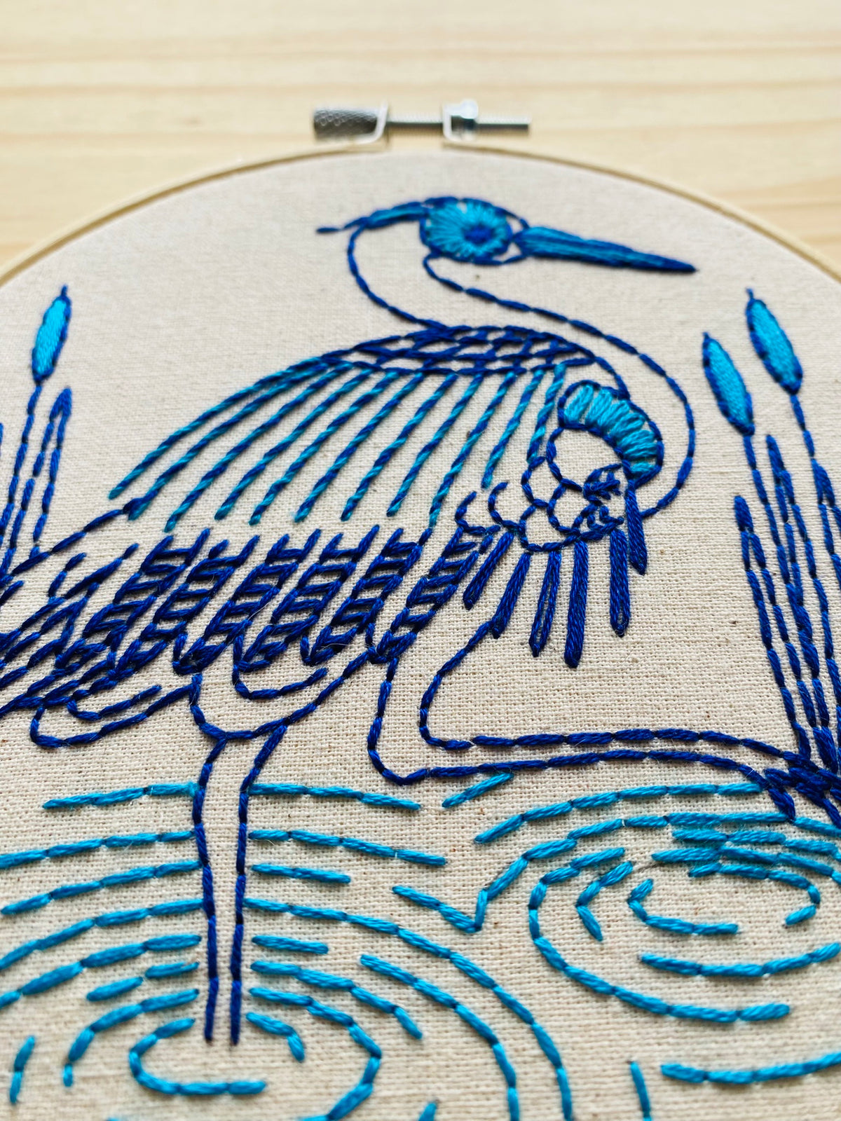 Pre-Printed Fabric: Blue Heron