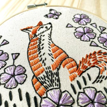 Pre-Printed Fabric: Fox in Phlox v.2