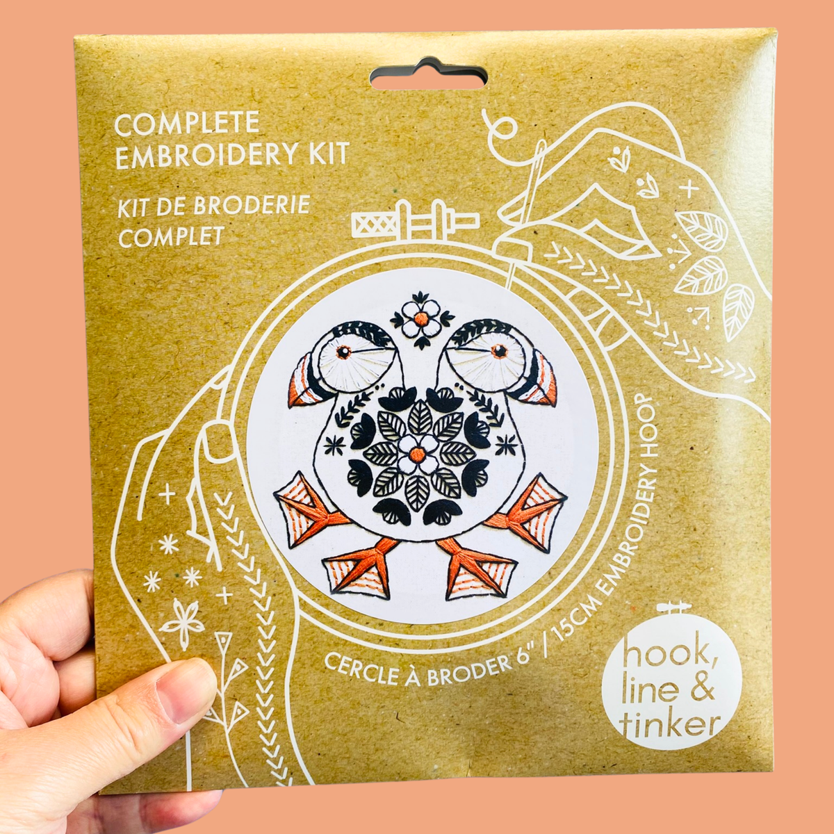 Puffin Complete Embroidery Kit – Hook, Line & Tinker - modern ...