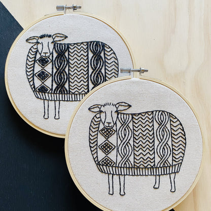 Sweater Weather Sheep Complete Embroidery Kit