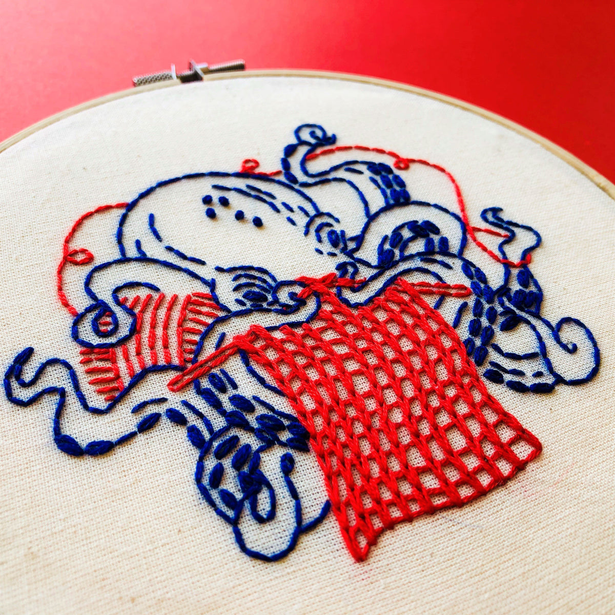 Octopus Knitting Complete Embroidery Kit