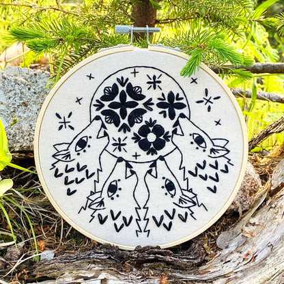 Folk Wolves Embroidery PDF Download - English and French
