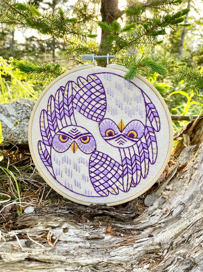 Burrowing Owls Complete Embroidery Kit