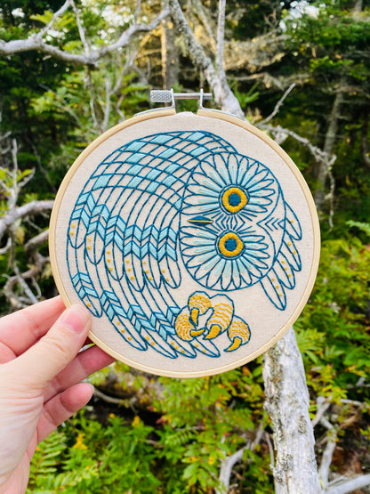Pre-Printed Fabric: Saw Whet Owl