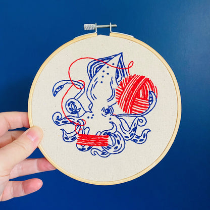 Pre-Printed Fabric: Squid Balling Yarn