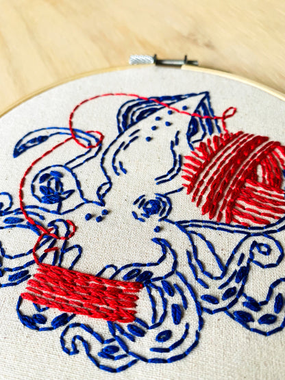 Pre-Printed Fabric: Squid Balling Yarn