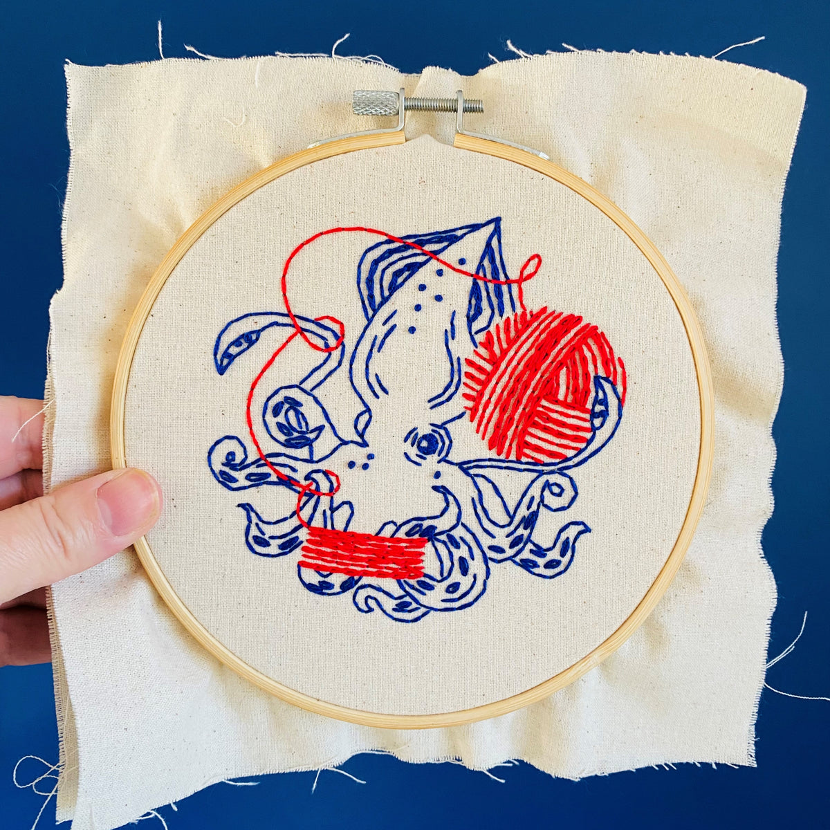 Pre-Printed Fabric: Squid Balling Yarn